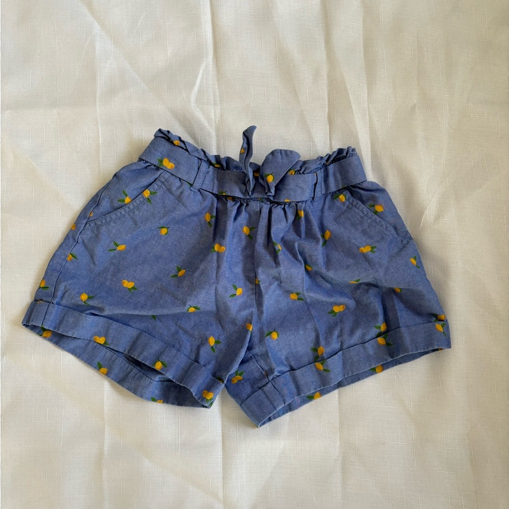 Janie and Jack Blue Shorts with Yellow Lemon Print